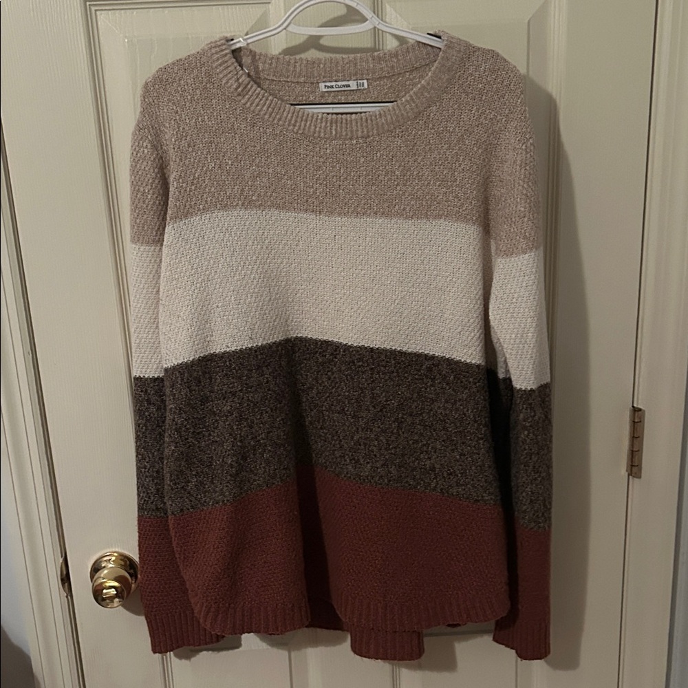 Pink clover Multitone Crew Neck Sweater